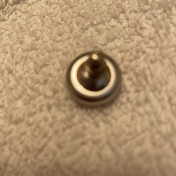 Silver pierced earrings. Approximately dime sized.From smoke/pet/scent free home - Picture 5 of 5